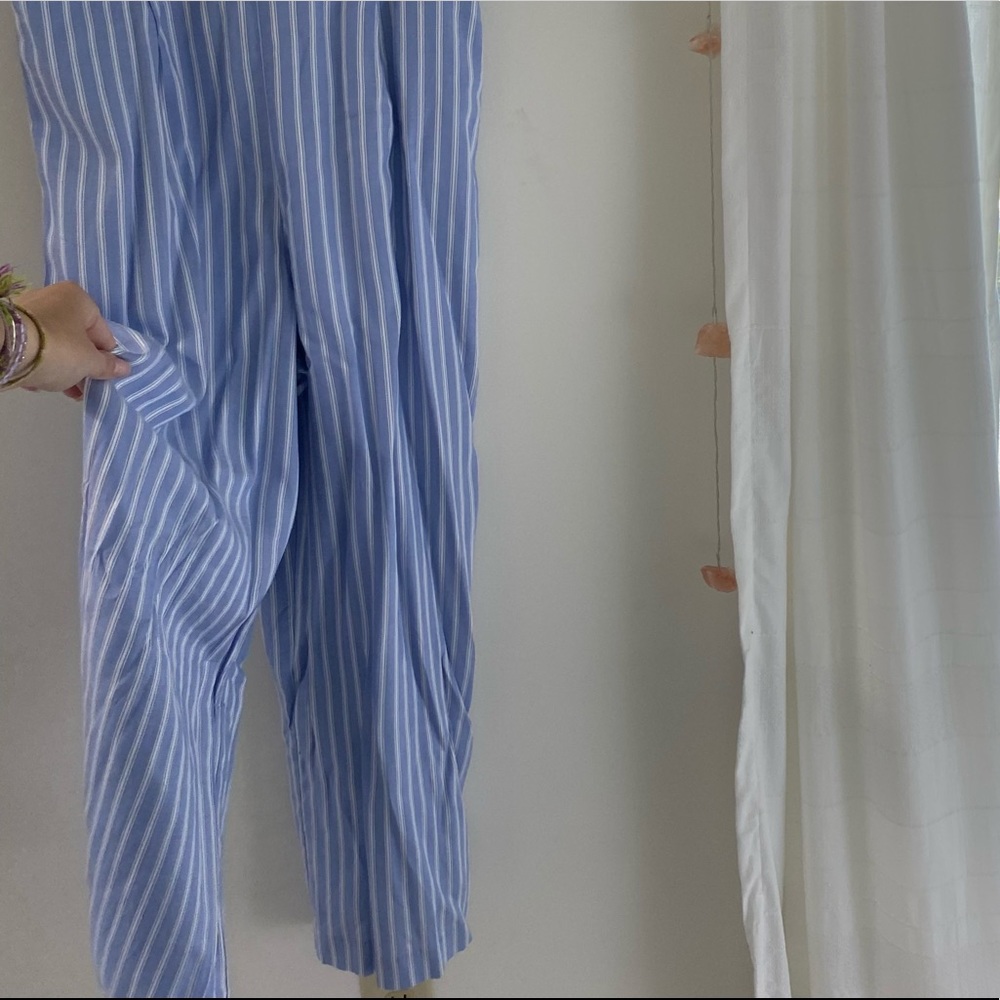 J Crew blue striped tie jumpsuit - Picture 2 of 5